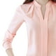 thumbnail image 1 of Blusa de gasa Blusa de gasa Manga larga Cuello alto Color puro Camisa de gasa de ajuste casual para mujer ANGGREK  Otros, 1 of 8