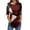 80#Deep Red, variant on Womens Fashion 3/4 Sleeves Tops Fall Crew Neckline Loose Fitting Type Button Down Business Work T Shirts