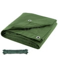 thumbnail image 2 of CJC Heavy Duty Canvas Tarp with Rustproof Grommets, Multipurpose Tarpaulin Cover for Canopy Tent, Roof, Camping, Finished Size 9.4' x 9.8', 2 of 11