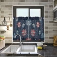 thumbnail image 4 of Yayeee Kitchen Curtains Tier Pair Light Filtering 27"x24" Rod Pocket Short Cafe Window Panel, Starry Fireworks Pattern, 4 of 7