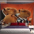 thumbnail image 2 of Capybara Club pintura de pared divertida, tapiz de Humor Capybara, tamaño grande, tapices, sala de estar, decoración del hogar, 2 of 4