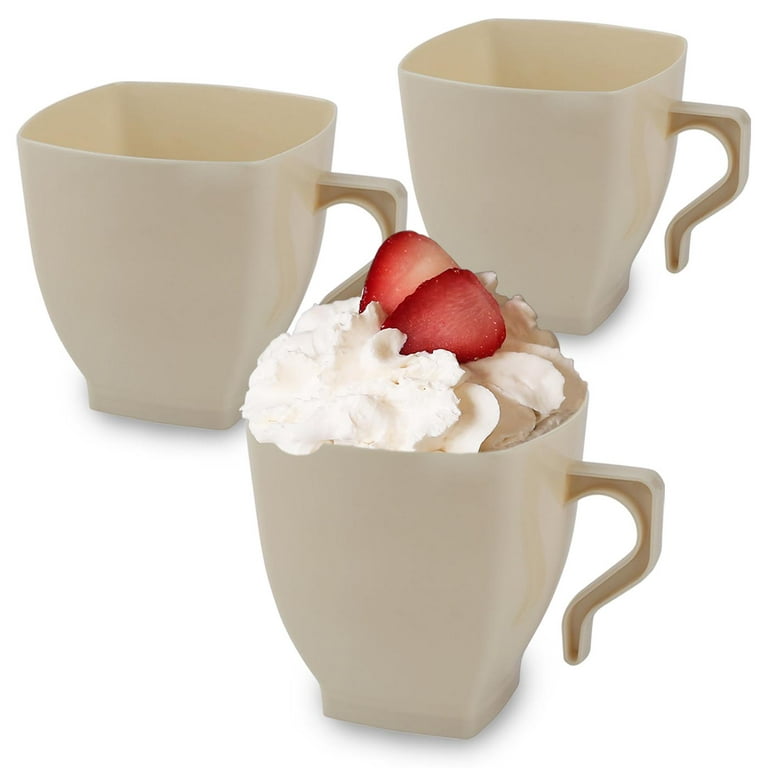 Smarty 8 oz. Ivory Square Disposable Plastic Coffee Mugs 192ct 