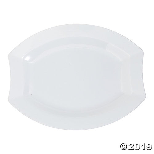 White Royalty Premium Plastic Oval Dinner Plates