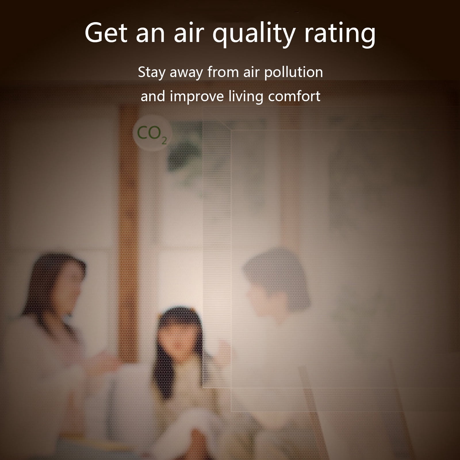 MOMOJIA 6 in 1 Air Quality Monitor Carbon Dioxide Detector HCHO TVOC PM2.5/PM10 CO Test