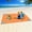 Orange+Gray, variant on LNGOOR Sand Free Beach Blanket Beach Mat Waterproof Sandproof Oversized 79" X 55" Lightweight Blanket for Travel Camping Hiking Music Festivals (Green+Gray)