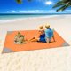 thumbnail image 1 of Manta de playa LNGOOR antiarena, impermeable, resistente a la arena, extragrande, 79 x 55 pulgadas, ligera, ideal para viajes, camping, senderismo, festivales de música (naranja y gris), 1 of 7