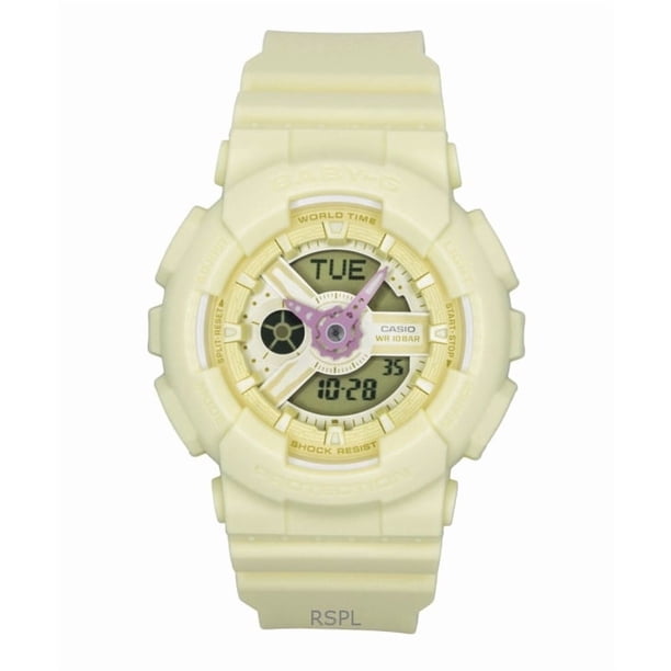 Casio Reloj Baby-G Analógico Digital con Correa de Resina y Esfera Amarilla de Cuarzo BA-110AH-9A para Mujer, 100 M