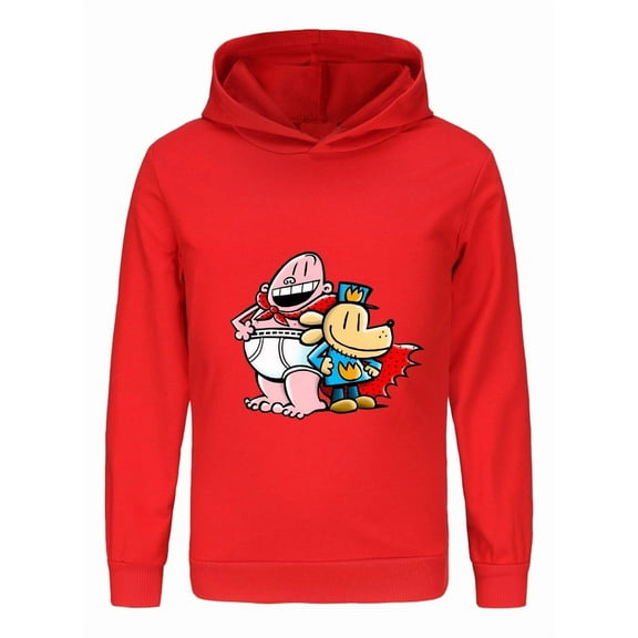Dog Man & Captain Underpants Friends Kids Hoodie – Fun Comic Hero Sweatshirt for Boys & Girls