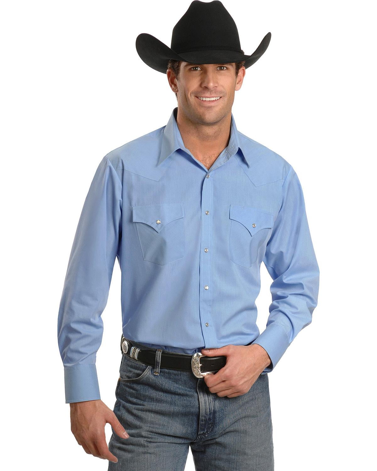 Ely Cattleman Big and Tall Long Sleeve Solid Western Shirt - Walmart.com