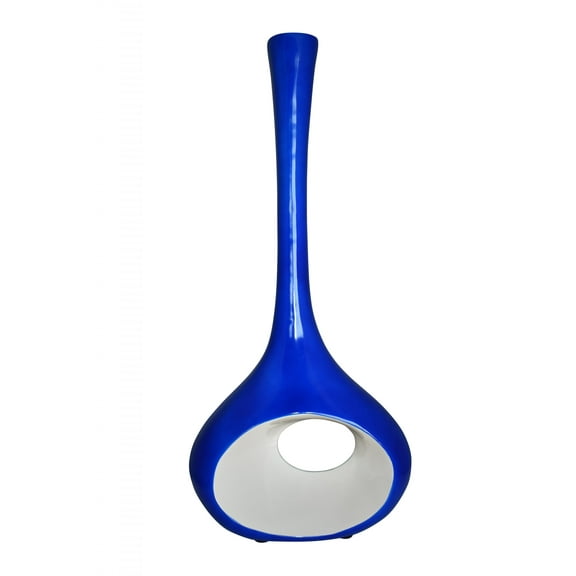 Modern Tall Blue and White Vase Made of Resin Size: 37" x 14" x 19"H