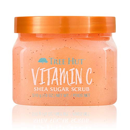 Tree Hut Gommage au Sucre de Karité Vitamine C, 18 Oz, Gommage Ultra Hydratant et Exfoliant pour les Soins Essentiels du Corps