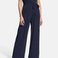 thumbnail image 3 of tredstone Femmes Solide V Cou Jambe Large Combinaison Plissée Taille Haute Sans Manches Body, 3 of 5