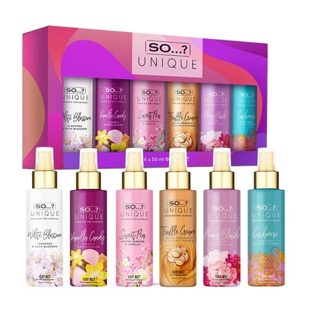 So… Unique Body Mist Set, Body Spray for Women, 6 Pc Fragrance Gift Set