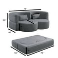thumbnail image 2 of YIYADO Folding Sofa Bed, Teddy Velvet Fabric, Sponge Structure and Spring-Wrapped Support, 3-Layer Multi-Functional Design, No Assembly Required, Gary, 2 of 5