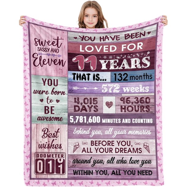LHSHID 11 Year Old Girl Gift Ideas Gifts for 11 Year Old Girls 11th Birthday Gift for Girls 11th Birthday Decorations for Girls 11th Birthday Gift Flannel Throw Blanket 30"x40"