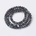 thumbnail image 2 of 10 strand Electroplate Transparent Glass Beads Strands Half Multi-color Plated Faceted Rondelle Midnight Blue 6x5mm Hole: 1mm about 80~85pcs/strand 38~40cm, 2 of 2