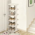 thumbnail image 6 of AuroraX 6 Tiers Shoe Rack 5 Pairs Freestanding Stackable for Entryway,Shoe Storage,Garage Front Door Shoe Rack Organizer Vertical White for Space Saving, 6 of 6