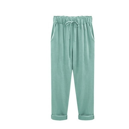 Women Casual Cotton Linen Pants Trousers Pencil Pants | Walmart Canada