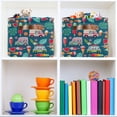 thumbnail image 6 of Yayeee Canvas Storage Basket with Handles for Shelves Fabric Bins Closet Organizer, Green Cartoon Truck Pattern, 6 of 8