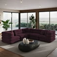 thumbnail image 2 of Modway Jubilee 5-Piece Modular Performance Velvet Sectional Sofa in Mulberry, 2 of 10