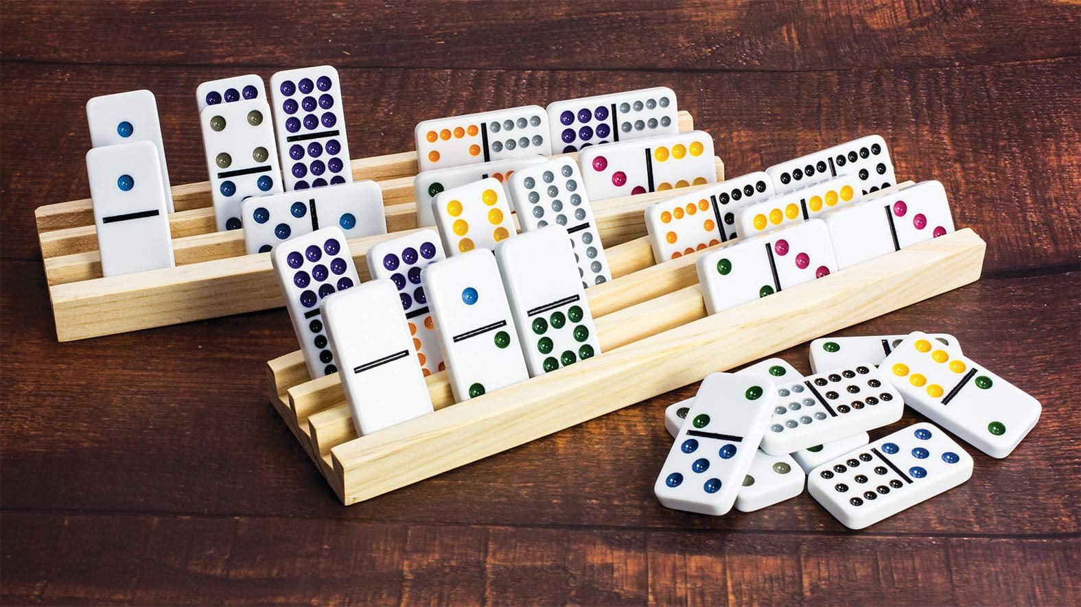 KOVOT Double Twelve Dominoes & Racks Set Includes (91) Tile Dominoes
