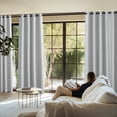 thumbnail image 2 of NICETOWN 100% Blackout Linen Curtain for Bedroom Energy Smart & Noise Blocking Out Blackout Drapes for Kitchen, 2 Panels, 52" W x 63" L, Greyish White, 2 of 8
