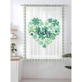 thumbnail image 2 of Sheer Curtains 72 Inches Long, St Patrick's Day Semi Sheer Curtains Light Filtering Window Treatment, Watercolor Lucky Shamrocks Heart Privacy Voile Drapes for Living Room Bedroom 52x72 Inch, 2 of 7