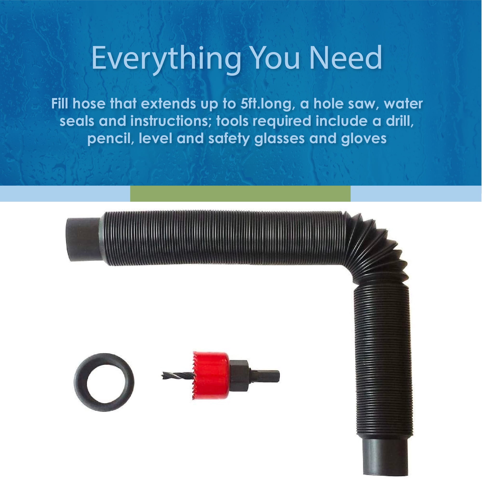 EarthMinded F-RN090 Rain Barrel Overflow Hose Kit