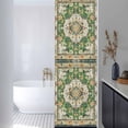 thumbnail image 3 of Green Boho Window Privacy Film, Farmhouse Tribal Vintage Tribal Texture Static Cling UV Sun Blocking Heat Control Window Tint Day and Night, Non-Adhesive One Way Windows Privacy Cover 17.7''x78.7'', 3 of 7