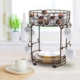 thumbnail image 5 of Fuleadture Mug Tree with Storage BasketMultifunctional Coffee Mug Holder,Fuleadture Mug Tree in home 12 Mug Capacity,(Bronze), 5 of 7