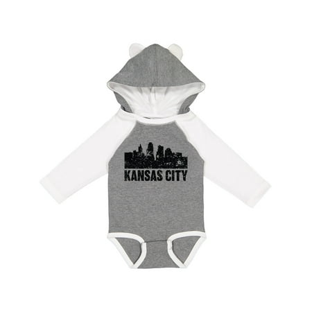 

Inktastic Kansas City Skyline Grunge Boys or Girls Long Sleeve Baby Bodysuit