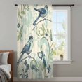 thumbnail image 4 of Vintage Floral Bird Sheer Curtains 45 Inches Long, Retro Summer Botanical Light Filering Curtains, Breathable Simi Curtain Privacy Drapes for Kitchen Bathroom Lightweight Small Window Treatment, 4 of 9