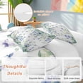 thumbnail image 2 of 3 Piece Leaf Butterfly Duvet Cover Set California King,Microfiber Comforter/Quilt Cover with Corner Ties and 2 Pillowcases,Watercolor Sage Green Purple Floral All Season Bedding with Zipper Closure, 2 of 8