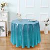 Kirsooku Blue Sequin Tablecloth Glitter Sparkly Iridescent Shimmer for Round Table Cloth 70 Inch Table Covers Decorations for Birthday Party Supplies Event Wedding Table Skirt Decor