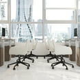 thumbnail image 3 of Homy Casa Ergonomic Office Chair with Upholstery - Task Chair with Adjustable Height, Beige Fabric, 3 of 10