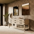 thumbnail image 2 of Norwalk 72 in W White Oak Double Vanity, Carrara Marble Top, Faucet Set, and 34 in Mirrors, 2 of 9