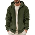 thumbnail image 2 of Zip Up Jackets for Men with Pockets and Hood Fleece Lined Hoodies & Sweatshirts Mens Casual Solid Color Long Sleeve Thermal Warm Outerwear Coats, 2 of 3