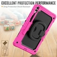 thumbnail image 4 of for Samsung Galaxy Tab S10 Plus/S9 FE+/S9+ Case 12.4 inch, 360 Rotating Shockproof Cover with Stand, Handle, Shoulder Strap (SM-X820/X810/X610), Rose, 4 of 7