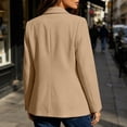 thumbnail image 6 of Sahpxhe Womens Office Blazer Notched Lapel Long Sleeve Casual Slim Fit Suit Jacket for Business Meeting Formal Khaki M, 6 of 9