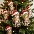 thumbnail image 2 of WKSCLPAI Flat‑Printed Pet Cat Acrylic Christmas Hanging Ornament, Cute Xmas Pendant for Indoor Home Holiday & Party Decoration, Style B, 2 of 8