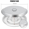 thumbnail image 2 of Couvercle Rond pour Foyer en Acier Inoxydable avec Poignée, Housse Robuste et Résistante aux Intempéries pour Feu de Camp, Argent, Ajustement Universel pour Foyers de 20x20 à 38x38 Pouces, pour Patio et Camping, 2 of 8