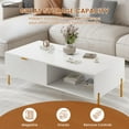 thumbnail image 6 of Boyel Living Modern Coffee Table with 2 Drawers and Open Storage, Rectangle Coffee Table Center Table for Living Room, White, 6 of 6