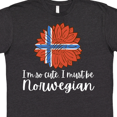 thumbnail image 4 of Inktastic I'm So Cute, I Must be Norwegian Sunflower Norway Flag T-Shirt, 4 of 5