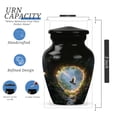 thumbnail image 2 of Sparrow Little Cremation Urns For Ashes Adult Female Mother, Small Urns For Human Ashes Keepsake For Man, Floral Miniature Urn For Mother And Father, Black Mini Urn For Burial In Ground, 3 Inch, 2 of 7