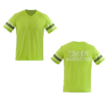 Zumba Fitness Men's Varsity Instructor V-Neck Tee Lime Punch (Best Clothes For Zumba)