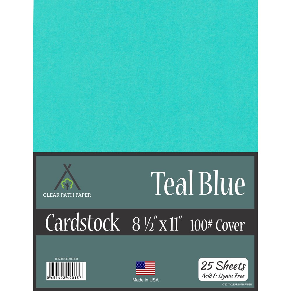 Teal Blue Cardstock 8.5 x 11 inch 100Lb Cover