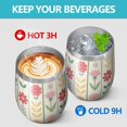 thumbnail image 4 of 12oz Stemless Wine Tumblers Pioneer Flower Vacuum Insulated Stainless Steel Travel Tumbler Cups Mug with Lid and Straw for Champaign,Cocktail,Beer with Cleaning Brush, 4 of 5