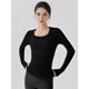 thumbnail image 4 of Camiseta Deportiva de Larga para Mujer, Cuello Redondo, Corte Ajustado, Ideal para Yoga y Otras Actividades Al Aire Libre Negro S, 4 of 7
