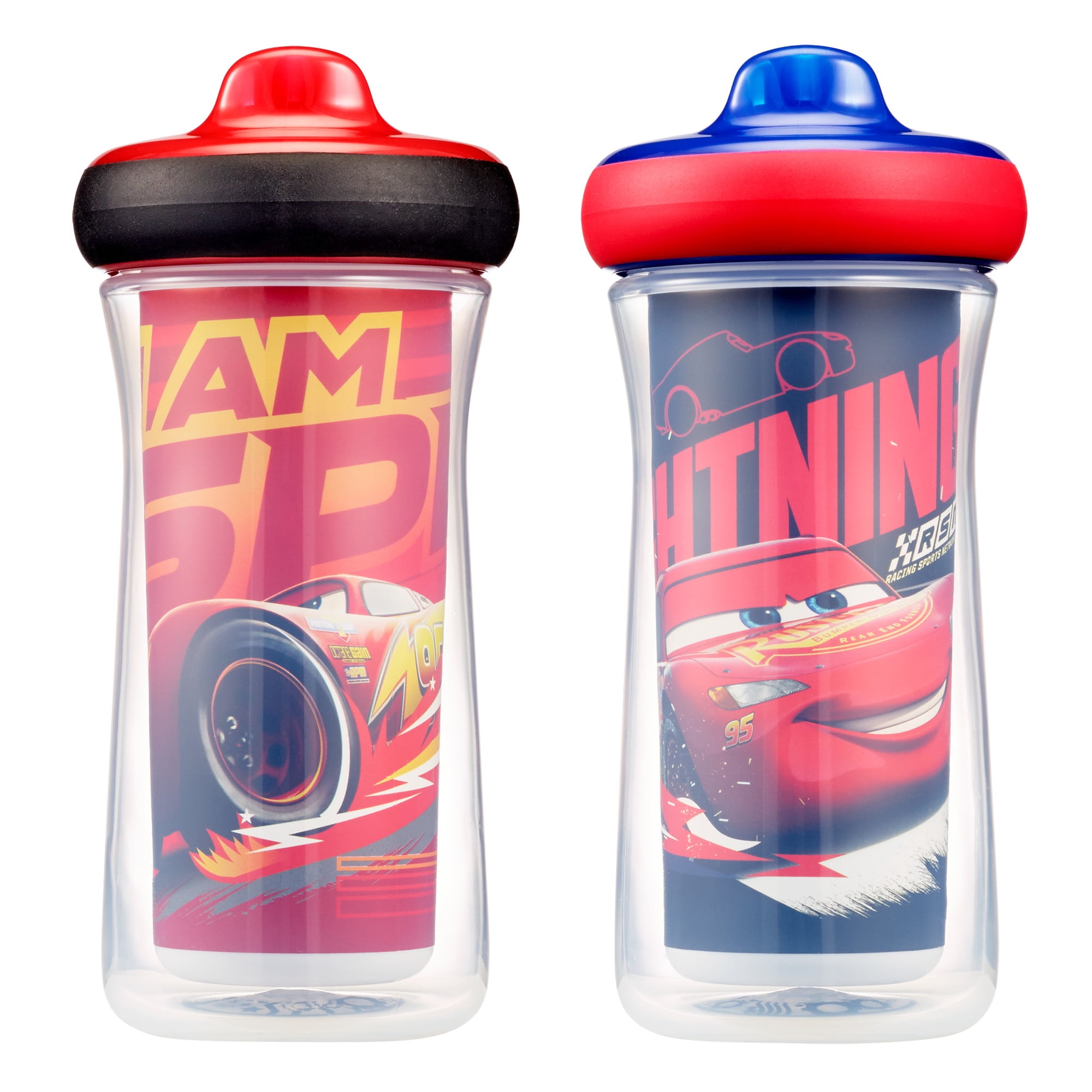 DisneyPixar Cars Insulated Hard Spout Sippy Cups With One Piece Lid, 9