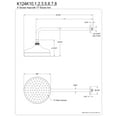 thumbnail image 2 of Kingston Brass K124K10 Trimscape 8" Round Raindrop Brass Shower Head with 17" Shower Arm, Matte Black, 2 of 3